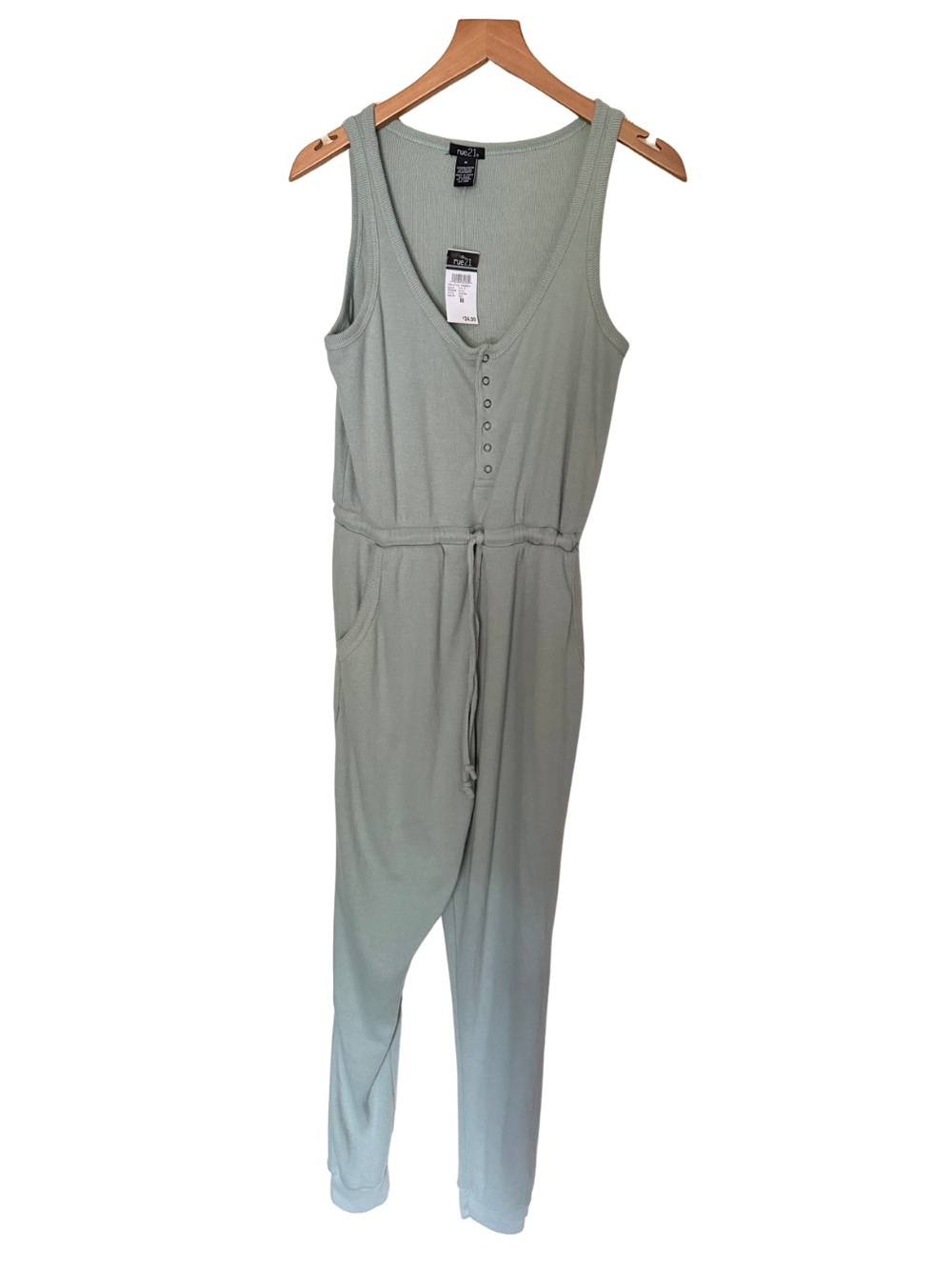 Rue21 Sage Green Ribbed Tank Jumpsuit